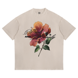 RICH AND LONELY HIBISCUS BLOOM TEE - BONE