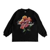 RICH AND LONELY HIBISCUS BLOOM LONG SLEEVE  - BLACK